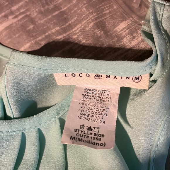 Coco & Main sheer teal tank top - Picture 5 of 5